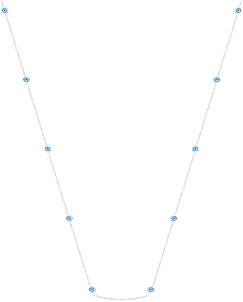 Κολιέ με ματάκια ασημένιο