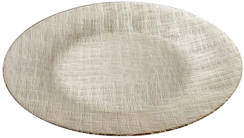 Πιάτο γυάλινο παρουσίασης/σουπλά ασημί 33cm Espiel SUP101K4