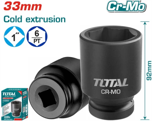 TOTAL Καρυδάκι αέρος μαύρο εξάγωνο 1" - 33mm (THHISD0133L)