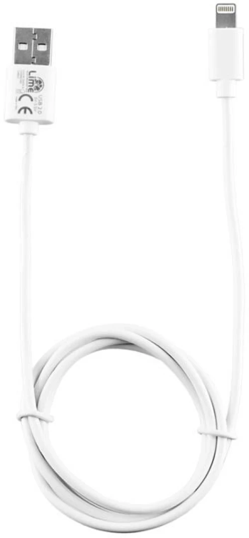 Καλώδιο Lightning Long USB 2.4A Φόρτισης - Data 1m Λευκό LULO1 Lime