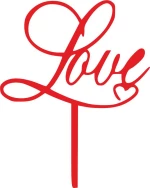 Cake Topper Love 1 ΚΟΚΚΙΝΟ