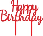Cake Topper happy birthday 7 ΚΟΚΚΙΝΟ