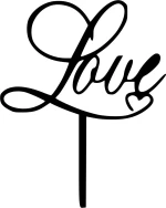 Cake Topper Love 1 ΜΑΥΡΟ