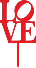 Cake Topper Love 2 ΚΟΚΚΙΝΟ