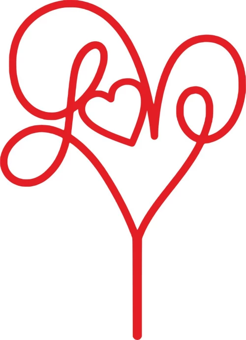 Cake Topper Love 5 ΚΟΚΚΙΝΟ