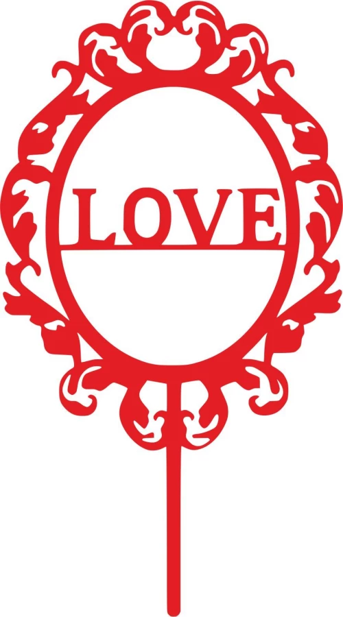 Cake Topper Love Frame ΚΟΚΚΙΝΟ