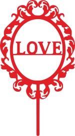 Cake Topper Love Frame ΚΟΚΚΙΝΟ