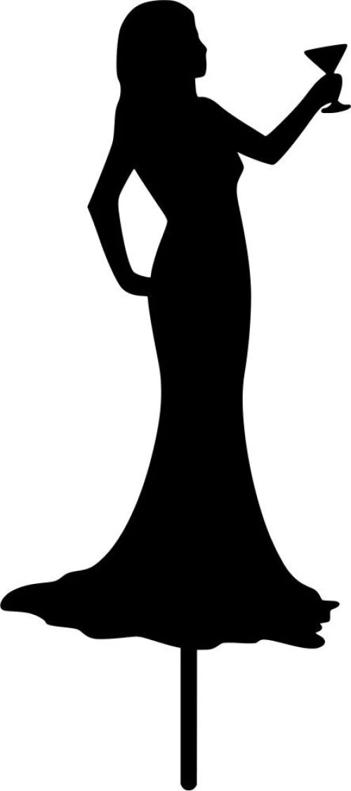 Cake Topper Woman Drink ΜΑΥΡΟ