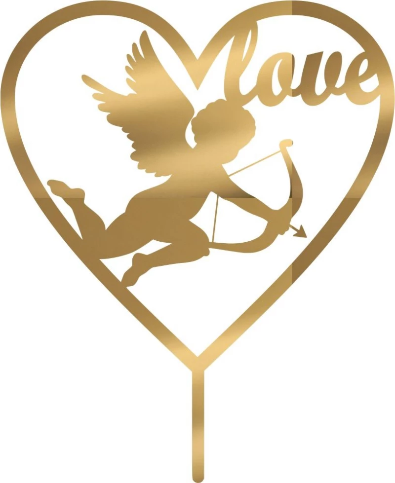 Cake Topper Love 5 ΧΡΥΣΟ ΚΑΘΡΕΠΤΗΣ