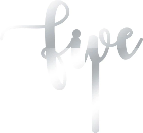 Cake Topper Five ΑΣΗΜΙ ΚΑΘΡΕΠΤΗΣ