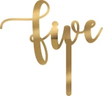 Cake Topper Five ΧΡΥΣΟ ΚΑΘΡΕΠΤΗΣ