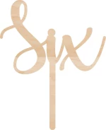 Cake Topper Six ΞΥΛΟ