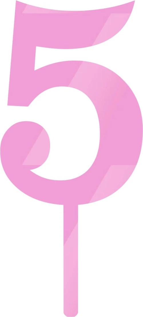 Cake Topper 5 ΡΟΖ ΚΑΘΡΕΠΤΗΣ