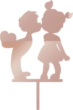 Cake Topper Boy & Girl Love ROZE GOLD ΚΑΘΡΕΠΤΗΣ