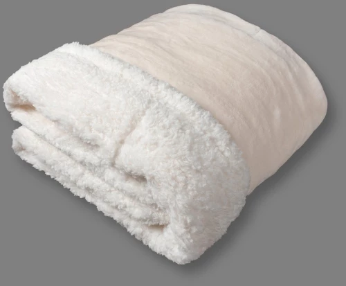 κουβέρτα fleece με sherpa (220cm x 240cm) flannel ivory Silk Fashion