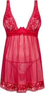 OBSESSIVE - LACELOVE BABYDOLL & THONG RED