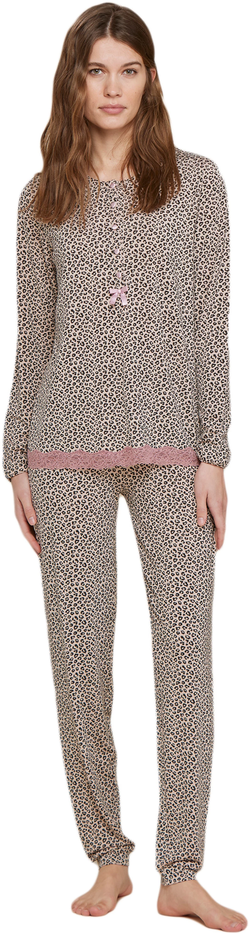 Γυναικεία πυτζάμα Noidinotte - Animal print - Κουμπάκια - 100% MODAL