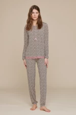 Γυναικεία πυτζάμα Noidinotte - Animal print - Κουμπάκια - 100% MODAL