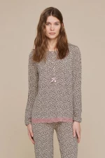 Γυναικεία πυτζάμα Noidinotte - Animal print - Κουμπάκια - 100% MODAL