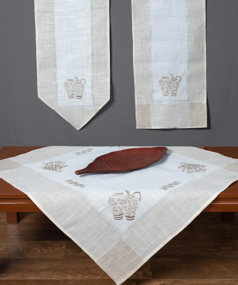 Τραπεζομάντηλο 3741 (160cm x 350cm) ivory Silk Fashion