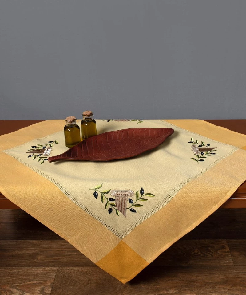 Τραπεζομάντηλο N3 (160cm x 250cm) oval κίτρινο Silk Fashion
