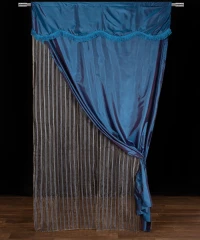 Κουρτίνα maria (150cm x 280cm) με τούνελ μπλέ Silk Fashion