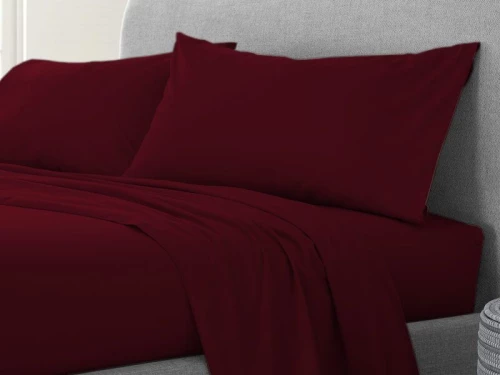 Σετ Σεντόνια Μπορντό 100% Βαμβακερά Reactive One Color Γαρύφαλλο - 200x260, Με Λάστιχο 160x200+30