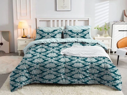 Σετ Σεντόνια Κυπαρισσί Damask Εμπριμέ 100% Βαμβακερά Γαρύφαλλο - 220x260, Με Λάστιχο 160x200+30