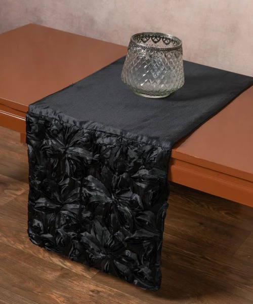 Σατέν τραβέρσα (35cm x 170cm) 1048 μαύρη Silk Fashion