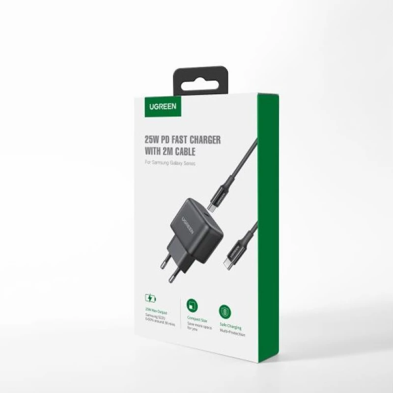 UGREEN CD250 Φορτιστής PD25W με Καλώδιο Type-C 2m, Μαύρο (50581)
