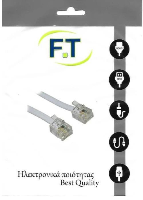 FTT16-302 WHITE Τηλεφωνική καλωδίωση 2.5m