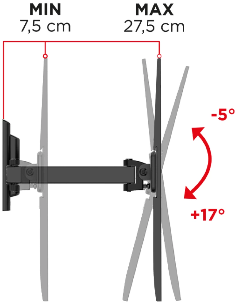 MELICONI FLATSTYLE FR400 Επιτοίχια βάση στήριξης με βραχίονα, για τηλεοράσεις LED/LCD από 40" έως 65".