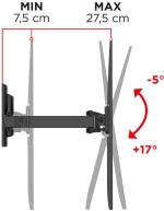 MELICONI FLATSTYLE FR400 Επιτοίχια βάση στήριξης με βραχίονα, για τηλεοράσεις LED/LCD από 40" έως 65".