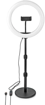 NEDIS RLSTND200BK Ring Light 10" (26 cm) με 120 λάμπες LED και επιτραπέζια βάση στήριξης.