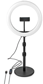 NEDIS RLSTND200BK Ring Light 10" (26 cm) με 120 λάμπες LED και επιτραπέζια βάση στήριξης.