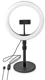 NEDIS RLSTND200BK Ring Light 10" (26 cm) με 120 λάμπες LED και επιτραπέζια βάση στήριξης.