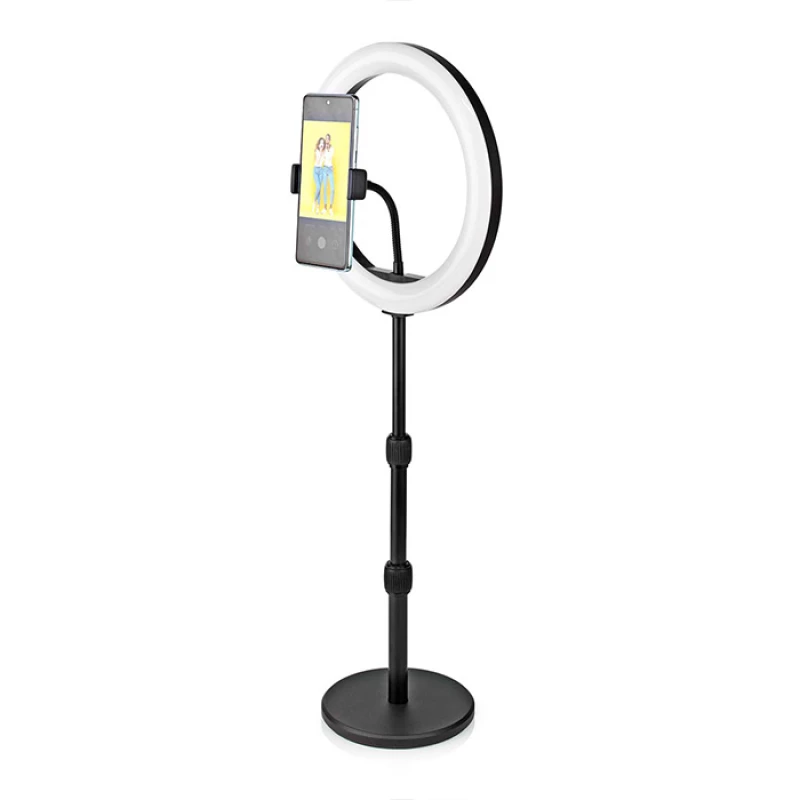NEDIS RLSTND200BK Ring Light 10" (26 cm) με 120 λάμπες LED και επιτραπέζια βάση στήριξης.