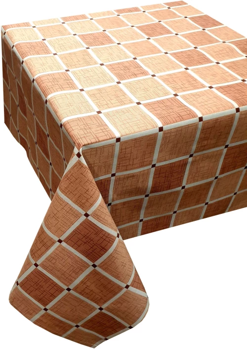 Τραπεζομάντηλο ΚΟΜΒΟΣ Καρό Polycotton Design-2 Beige 140x140