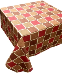 Τραπεζομάντηλο ΚΟΜΒΟΣ Καρό Polycotton Design-2 Red 140x180