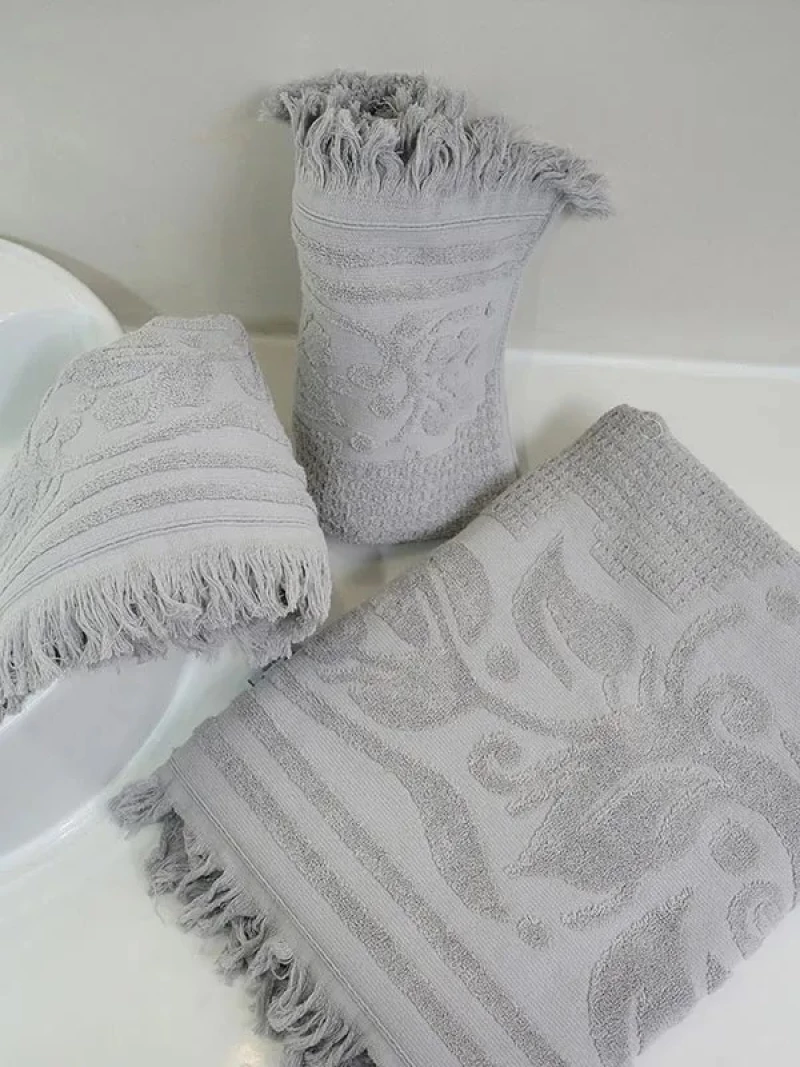 Πετσέτα Sunshine Κρόσι 6 Light Grey 520γρ/μ²  Χειρός 40X60 - 111-150-lgrey