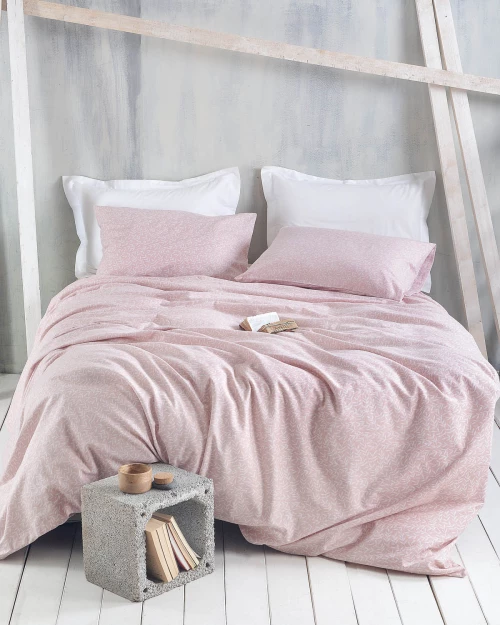 MELROSE ΡΟΖ - ΣΕΤ ΣΕΝΤΟΝΙΑ ΦΑΝΕΛΕΝΙΑ ΥΠΕΡΔΙΠΛΟ ΜΕ ΛΑΣΤΙΧΟ (230X260, 165X205+25)