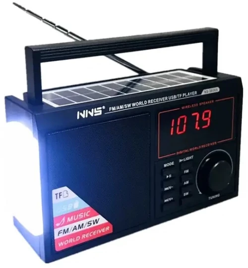 Επαναφορτιζόμενο ραδιόφωνο με ηλιακό πάνελ - NS2036S - 020365 - Black