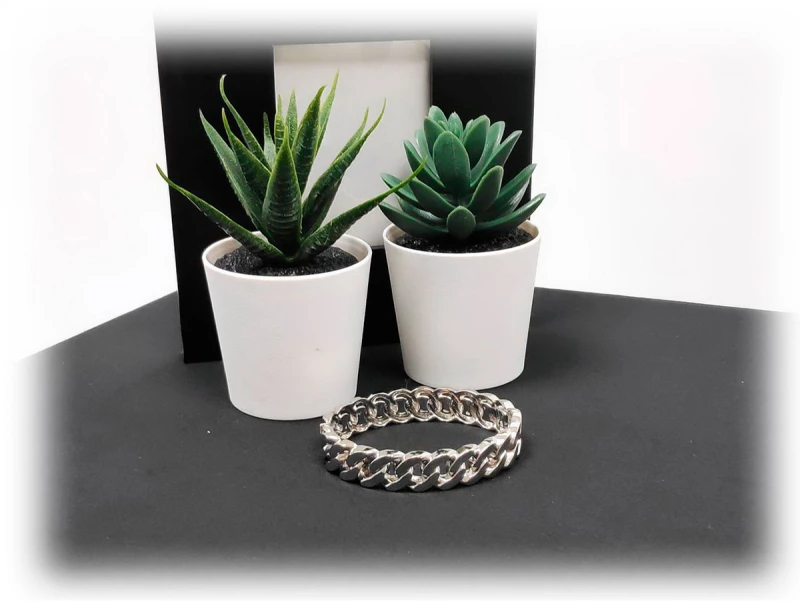 Βραχιόλι Μεταλλικό, 21cm,, Ασημί, 2012-159A | Karma Fashion