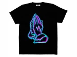 Praying hands glowing glitch Μαύρο