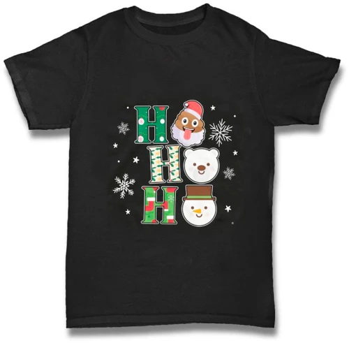 Χριστουγεννιάτικο Tshirt - HOHOHO, 125003 Μαύρο