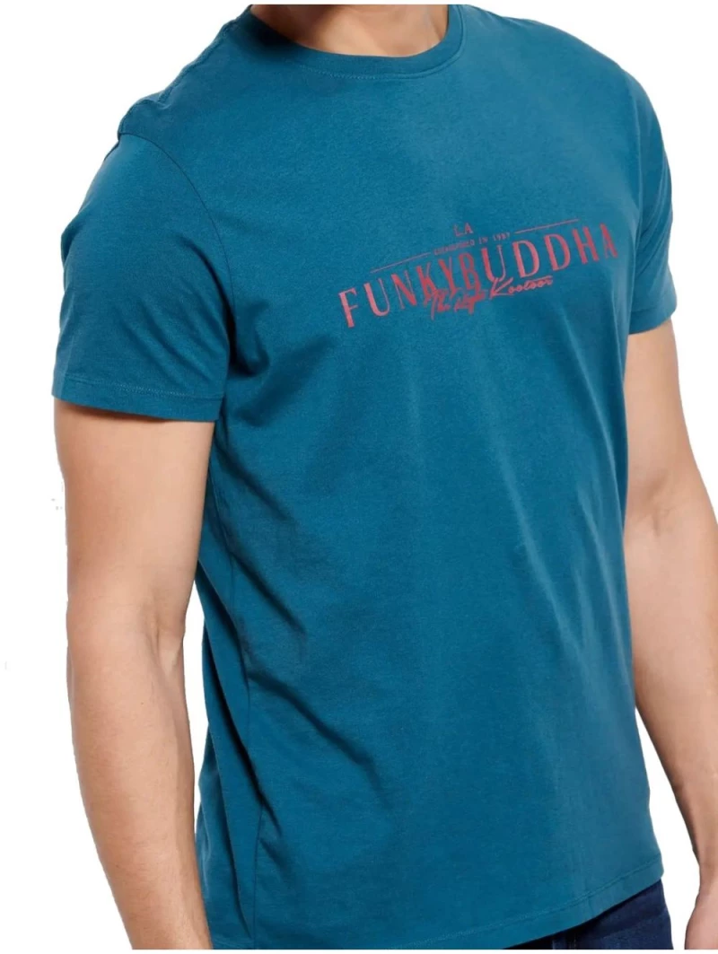 FUNKY BUDDHA Ανδρικό T-Shirt FBM007-023-04 DEEP GREEN