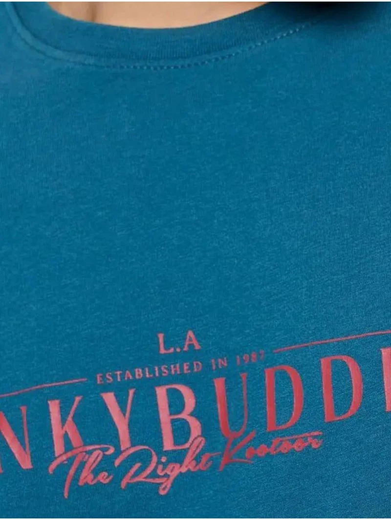 FUNKY BUDDHA Ανδρικό T-Shirt FBM007-023-04 DEEP GREEN