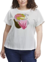 FRANSA Γυναικείο λευκό T-Shirt μπλουζάκι 20612863-201237