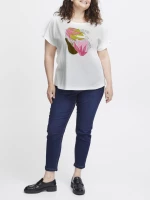 FRANSA Γυναικείο λευκό T-Shirt μπλουζάκι 20612863-201237
