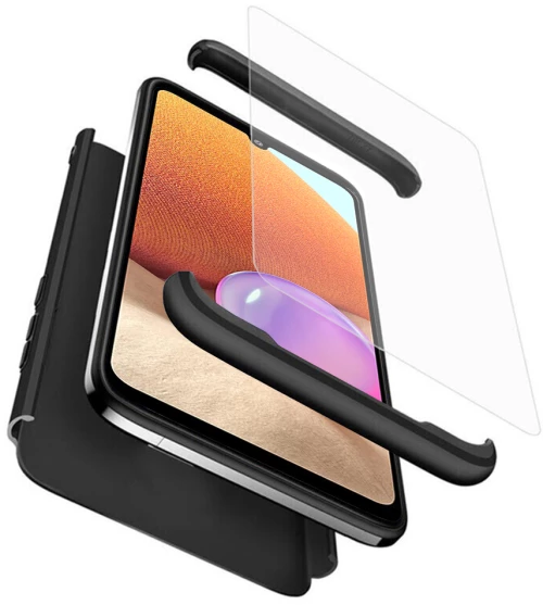GKK - 360 Case + Screen Protector - Samsung Galaxy A32 4G  - Black